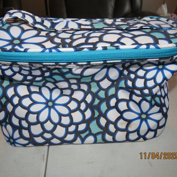 Modella 9 inch White and Blue Floral Bag - Picture 1 of 4